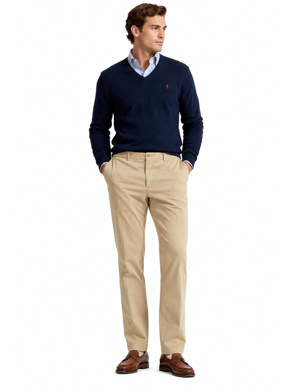 Polo Ralph Lauren Men’s Khaki Chino Pants 38x34 Stretch Cotton Portugal